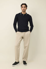 MODERN POLO KNIT PULLOVER-GREEN