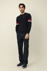 TIMBERLINE STRIPED SWEATER-NAVY
