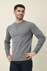 HENLEY SOLO SWEATER-GREY