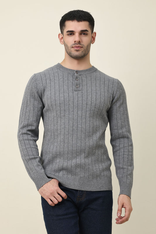 HENLEY SOLO SWEATER-GREY
