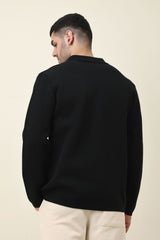 EDGEWAY CLASSIC OPEN CUT SWEATER-BLACK