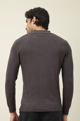 CHELSEA ZIP UP SWEATER-CHARCOAL