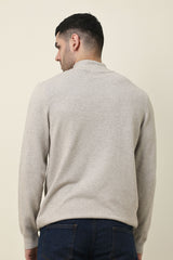 CHELSEA ZIP UP SWEATER-BEIGE