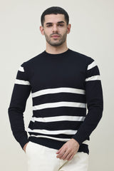 BAYSIDE BAND KNIT SWEATER-BLACK