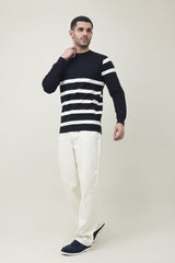 BAYSIDE BAND KNIT SWEATER-BLACK