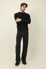 CHECKMATE PULLOVER SWEATER-BLACK