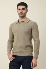 SUSTAINABLE WOOL SWEATER-BEIGE