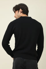 SUSTAINABLE WOOL SWEATER-BLACK