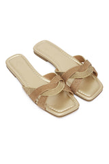 ELEGANCE TWIST EMBELLISHED SLIDE-GOLD