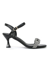 SPARKLIT TWIST HEEL SANDAL-BLACK