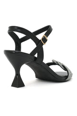 SPARKLIT TWIST HEEL SANDAL-BLACK