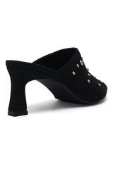 CONSTELLA STUD MULE HEEL-BLACK