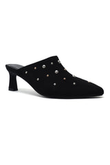 CONSTELLA STUD MULE HEEL-BLACK