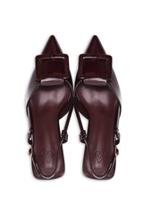 KITTEN HEEL SLINGBACKS-WINE