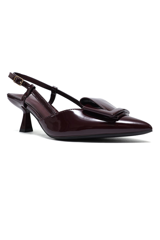KITTEN HEEL SLINGBACKS-WINE