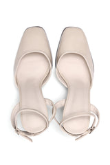 WRAPAROUND ANKLE STRAP HEELS-BEIGE
