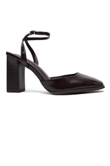 WRAPAROUND ANKLE STRAP HEELS-COFFEE
