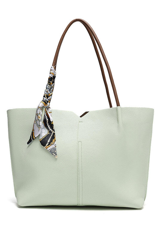 DUAL-TONE TOTE BAG-OLIVE