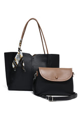 DUAL-TONE TOTE BAG-BLACK