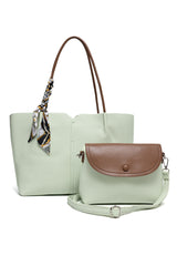 DUAL-TONE TOTE BAG-OLIVE