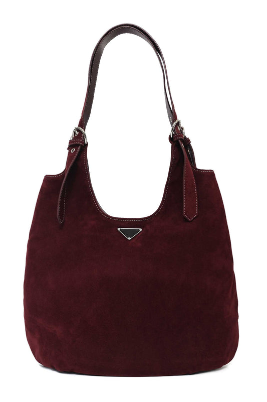 NOIR CURVE HOBO BAG-MAROON