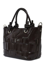 TACTILE GRID MINI BAG-COFFEE