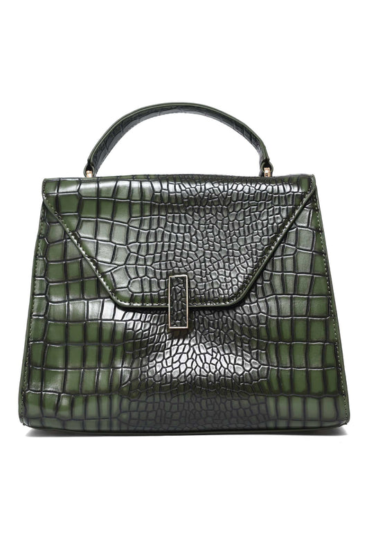 EMPIRE GRID HAND BAG-GREEN