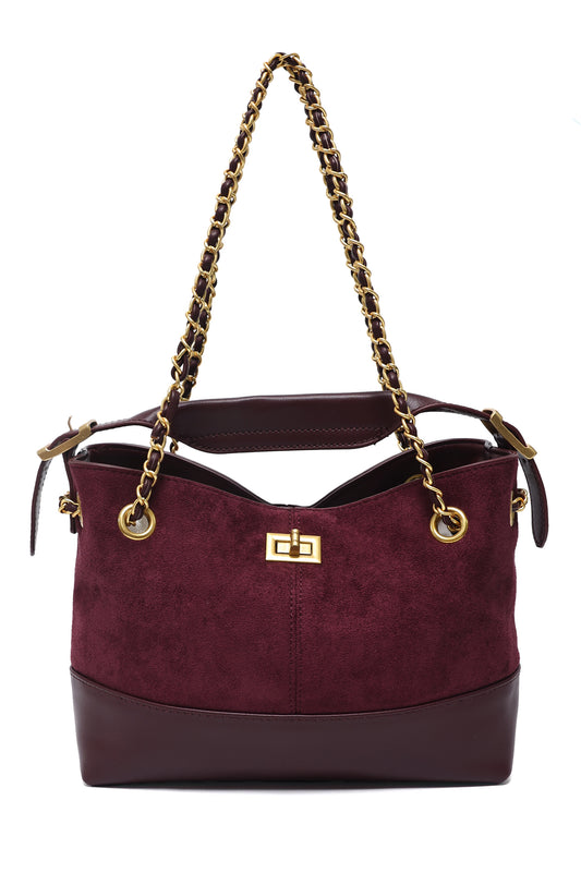 CLASSIC ARCH SHOULDER BAG-MAROON