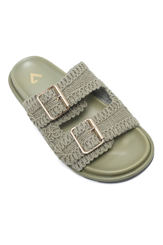 LUXORA DUAL STRAP SLIDE-GREEN