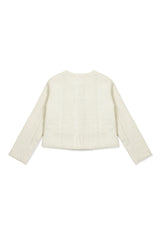 TEXTURED TWEED JACKET-BEIGE