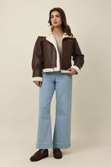 SHEARLUX ZIP JACKET-COFFEE