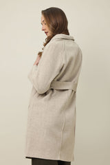 KENSLEY BELTED WOOL COAT-BEIGE