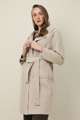 KENSLEY BELTED WOOL COAT-BEIGE