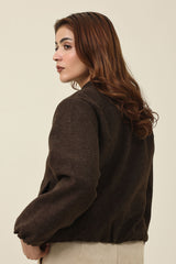 COMPACT RELAXED JACKET-COFFEE