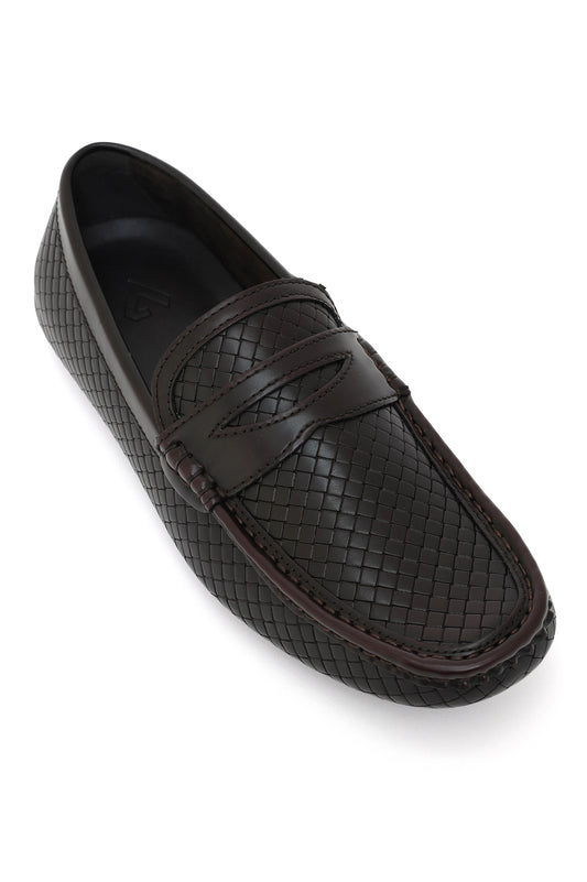 HERITAGE GRID WOVEN LOAFER-WINE