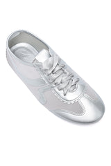 FEMININE LACE-UP SNEAKER-SILVER