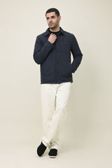 DIAMOND-QUILT JACKET-NAVY