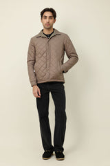DIAMOND-QUILT JACKET-KHAKI