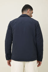 DIAMOND-QUILT JACKET-NAVY