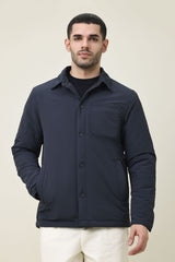 DIAMOND-QUILT JACKET-NAVY