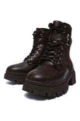 FASHION STEP ANKLE BOOT-BROWN