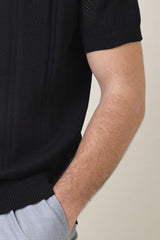 GROVE STITCH POLO-BLACK