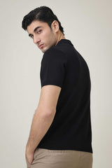 TEXTURELLO LOOM POLO-BLACK