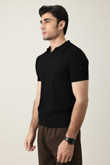 PRESTIGE COLLAR POLO-BLACK