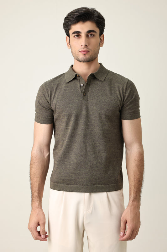 ESSENTIAL SHORT SLEEVE POLO-OLIVE