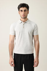 ESSENTIAL SHORT SLEEVE POLO-GREY