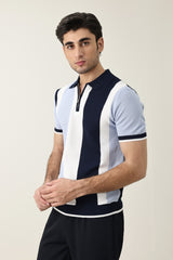 VINTAGE INSPIRED STRIPE POLO-LT-BLUE