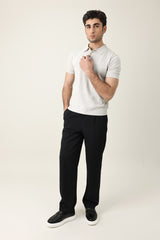 TAILORED PLEAT TROUSERS-BLACK