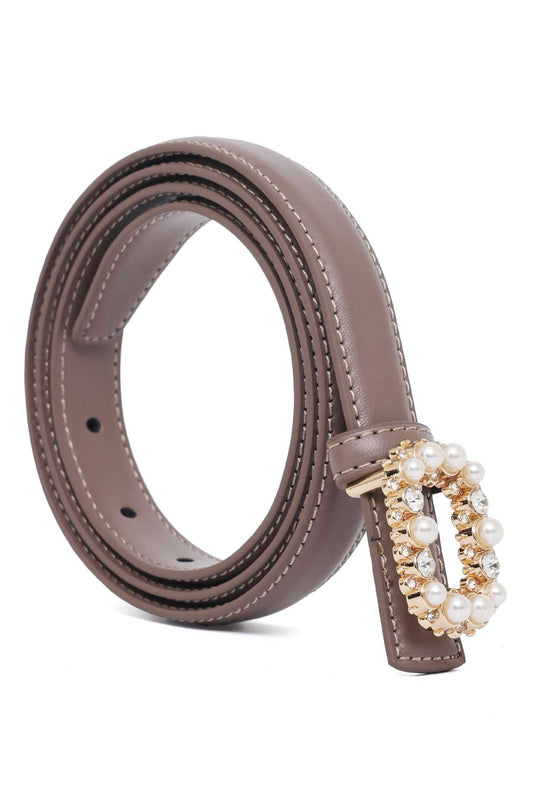 PEARL EMBRACE BELT-BEIGE