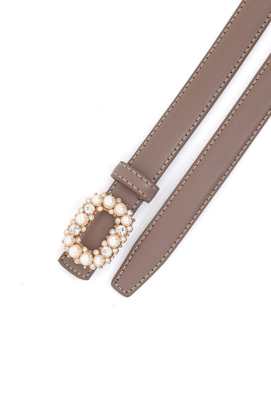 PEARL EMBRACE BELT-BEIGE